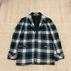 Vintage Caulfield Blazer Mens Medium Plaid 1950s Tee Vee Jacket Smokers Viyella